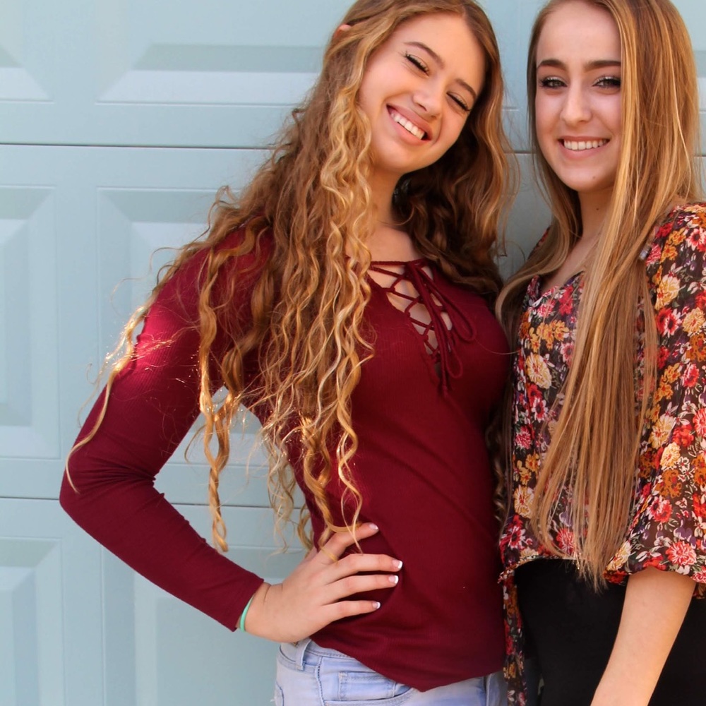 LA Hearts-burgundy long sleeve